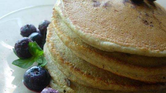 Whole Wheat Blueberry Pancakes